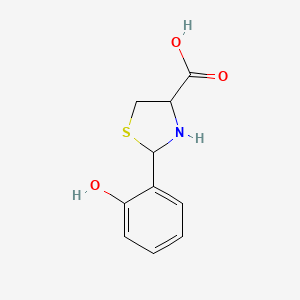molecular formula C10H11NO3S B1296392 2-(2-Hydroxyphenyl)-1,3-thiazolidine-4-carboxylic acid CAS No. 72678-82-1