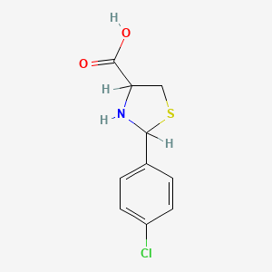 molecular formula C10H10ClNO2S B1296393 2-(4-Chlorophenyl)-1,3-thiazolidine-4-carboxylic acid CAS No. 34491-29-7