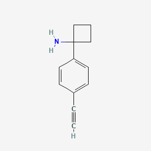 molecular formula C12H13N B12964033 1-(4-Ethynylphenyl)cyclobutanamine 