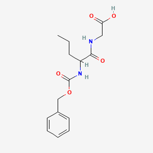 [((2S)-2-{[(benzyloxy)carbonyl]amino}pentanoyl)amino]acetic acid
