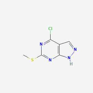 molecular formula C6H5ClN4S B1296437 4-chloro-6-(methylthio)-1H-pyrazolo[3,4-d]pyrimidine CAS No. 85426-79-5