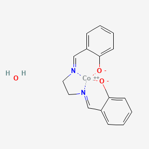 molecular formula C16H16CoN2O3 B12964524 Cobalt(2+);2-[2-[(2-oxidophenyl)methylideneamino]ethyliminomethyl]phenolate;hydrate 