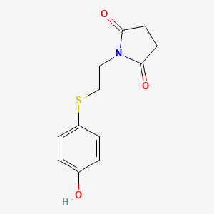 molecular formula C12H13NO3S B12964589 1-(2-((4-Hydroxyphenyl)thio)ethyl)pyrrolidine-2,5-dione 