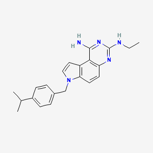 molecular formula C22H25N5 B12964590 N3-Ethyl-7-(4-isopropylbenzyl)-7H-pyrrolo[3,2-f]quinazoline-1,3-diamine 