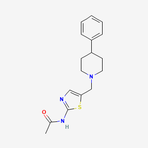 molecular formula C17H21N3OS B12964651 N-(5-((4-phenylpiperidin-1-yl)methyl)thiazol-2-yl)acetamide 