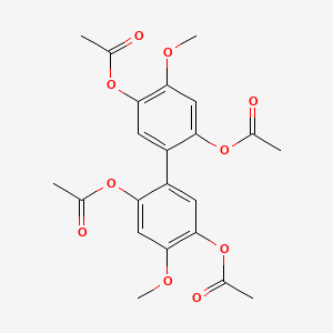 molecular formula C22H22O10 B1296466 4,4'-Dimethoxy-2,2'5,5'-tetraacetoxybiphenyl CAS No. 7461-72-5