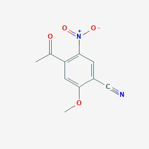 molecular formula C10H8N2O4 B12964965 4-Acetyl-2-methoxy-5-nitrobenzonitrile 