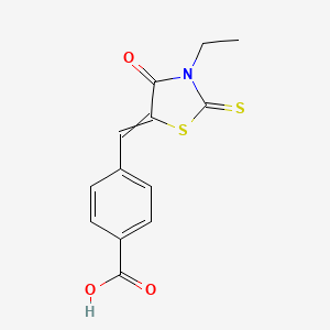 molecular formula C13H11NO3S2 B1296498 4-[(3-Ethyl-4-oxo-2-thioxo-1,3-thiazolan-5-yliden)methyl]benzenecarboxylic acid 