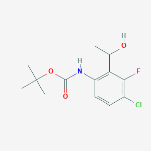 molecular formula C13H17ClFNO3 B12965020 tert-Butyl (4-chloro-3-fluoro-2-(1-hydroxyethyl)phenyl)carbamate 