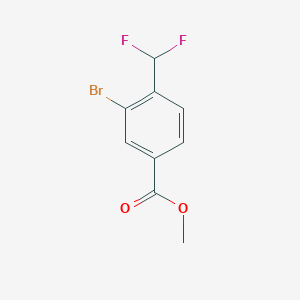 molecular formula C9H7BrF2O2 B12965023 Methyl 3-bromo-4-(difluoromethyl)benzoate 