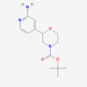 molecular formula C14H21N3O3 B12965040 tert-Butyl 2-(2-aminopyridin-4-yl)morpholine-4-carboxylate 