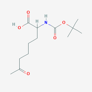 molecular formula C13H23NO5 B12965041 2-((tert-Butoxycarbonyl)amino)-7-oxooctanoic acid 