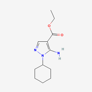molecular formula C12H19N3O2 B1296515 ethyl 5-amino-1-cyclohexyl-1H-pyrazole-4-carboxylate CAS No. 21253-62-3