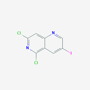molecular formula C8H3Cl2IN2 B12965450 5,7-Dichloro-3-iodo-1,6-naphthyridine 