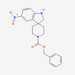 molecular formula C20H21N3O4 B12965811 Benzyl 5-nitrospiro[indoline-3,4'-piperidine]-1'-carboxylate 