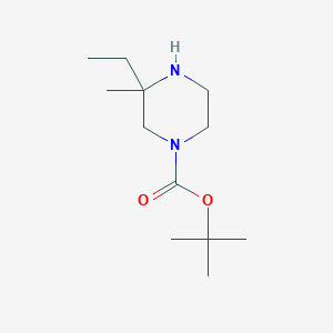 molecular formula C12H24N2O2 B12965933 tert-Butyl 3-ethyl-3-methylpiperazine-1-carboxylate 