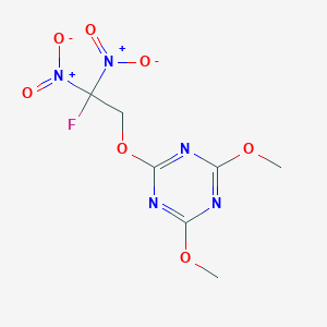 molecular formula C7H8FN5O7 B012966 2,4-Dimethoxy-6-(2-fluoro-2,2-dinitroethoxy)-1,3,5-triazine CAS No. 100508-56-3