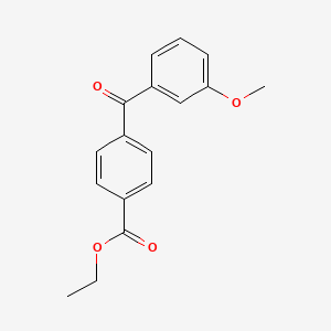 molecular formula C17H16O4 B1296608 Ethyl 4-(3-methoxybenzoyl)benzoate CAS No. 705279-41-0