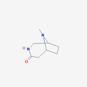 molecular formula C8H14N2O B1296623 9-Methyl-3,9-diazabicyclo[4.2.1]nonan-4-one CAS No. 7309-42-4
