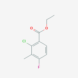 molecular formula C10H10ClFO2 B12966382 Ethyl 2-chloro-4-fluoro-3-methylbenzoate 