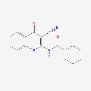 molecular formula C18H19N3O2 B12966442 N-(3-Cyano-1-methyl-4-oxo-1,4-dihydroquinolin-2-yl)cyclohexanecarboxamide 