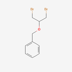 molecular formula C10H12Br2O B1296646 Benzene, [[2-bromo-1-(bromomethyl)ethoxy]methyl]- CAS No. 35995-55-2