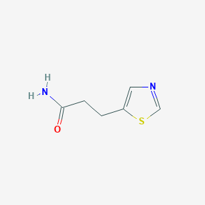 molecular formula C6H8N2OS B12966643 3-(Thiazol-5-yl)propanamide 