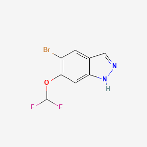 molecular formula C8H5BrF2N2O B12966693 5-Bromo-6-(difluoromethoxy)-1H-indazole 