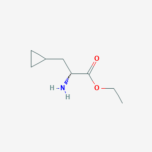 molecular formula C8H15NO2 B12966827 Ethyl (R)-2-amino-3-cyclopropylpropanoate 