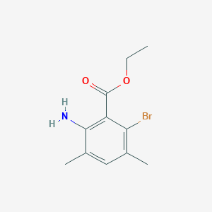 molecular formula C11H14BrNO2 B12966975 Ethyl 2-amino-6-bromo-3,5-dimethylbenzoate 