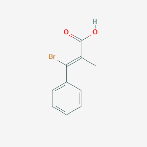 molecular formula C10H9BrO2 B12967021 3-Bromo-2-methyl-3-phenylacrylic acid 
