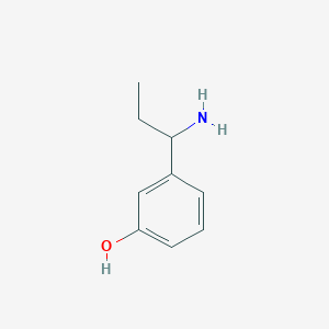 molecular formula C9H13NO B12967279 3-(1-Aminopropyl)phenol 