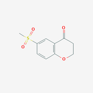 molecular formula C10H10O4S B12967350 6-(Methylsulfonyl)chroman-4-one 