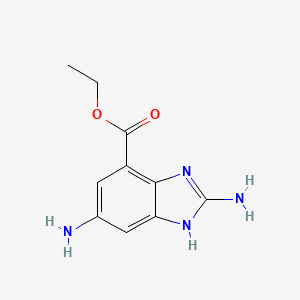 molecular formula C10H12N4O2 B12967384 Ethyl 2,5-diamino-1H-benzo[d]imidazole-7-carboxylate 