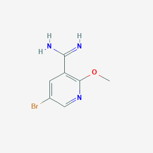 molecular formula C7H8BrN3O B12967415 5-Bromo-2-methoxynicotinimidamide 