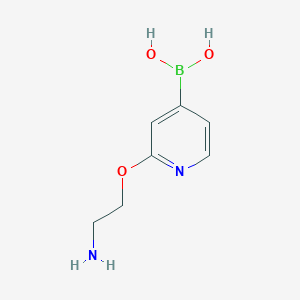 molecular formula C7H11BN2O3 B12967502 (2-(2-Aminoethoxy)pyridin-4-yl)boronic acid 