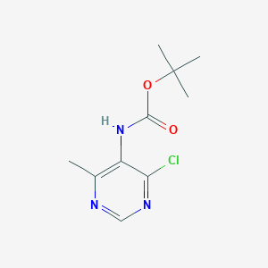 molecular formula C10H14ClN3O2 B12967507 Tert-butyl (4-chloro-6-methylpyrimidin-5-yl)carbamate 