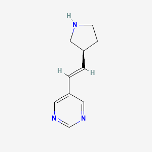 molecular formula C10H13N3 B12967552 (S,E)-5-(2-(Pyrrolidin-3-yl)vinyl)pyrimidine 
