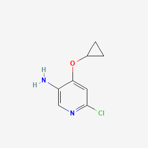 molecular formula C8H9ClN2O B12967603 6-Chloro-4-cyclopropoxypyridin-3-amine 