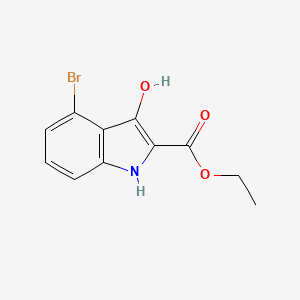 molecular formula C11H10BrNO3 B12967628 ethyl 4-bromo-3-hydroxy-1H-indole-2-carboxylate 