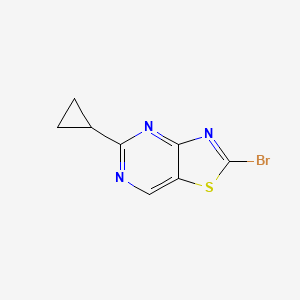 molecular formula C8H6BrN3S B12967699 2-Bromo-5-cyclopropylthiazolo[4,5-d]pyrimidine 