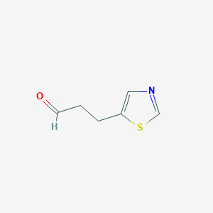 molecular formula C6H7NOS B12967773 3-(Thiazol-5-yl)propanal 