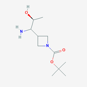 molecular formula C11H22N2O3 B12967918 tert-Butyl 3-((2S)-1-amino-2-hydroxypropyl)azetidine-1-carboxylate 