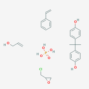 molecular formula C29H38ClO8P B012968 2-(Chloromethyl)oxirane;4-[2-(4-hydroxyphenyl)propan-2-yl]phenol;phosphoric acid;prop-2-en-1-ol;styrene CAS No. 105598-74-1