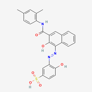 molecular formula C25H21N3O6S B12968035 3-[2-[3-[(2,4-Dimethylphenyl)carbamoyl]-2-oxonaphthalen-1-ylidene]hydrazinyl]-4-hydroxybenzenesulfonic acid CAS No. 4941-77-9