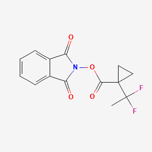 molecular formula C14H11F2NO4 B12968050 1,3-Dioxoisoindolin-2-yl 1-(1,1-difluoroethyl)cyclopropane-1-carboxylate 