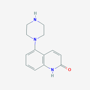 molecular formula C13H15N3O B12968121 5-(piperazin-1-yl)-1H-quinolin-2-one 