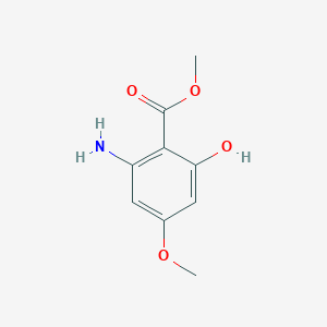 molecular formula C9H11NO4 B12968181 Methyl 2-amino-6-hydroxy-4-methoxybenzoate 