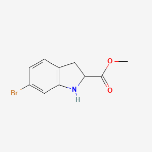 molecular formula C10H10BrNO2 B12968201 Methyl 6-bromoindoline-2-carboxylate 