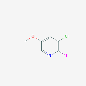 molecular formula C6H5ClINO B12968216 3-Chloro-2-iodo-5-methoxypyridine 